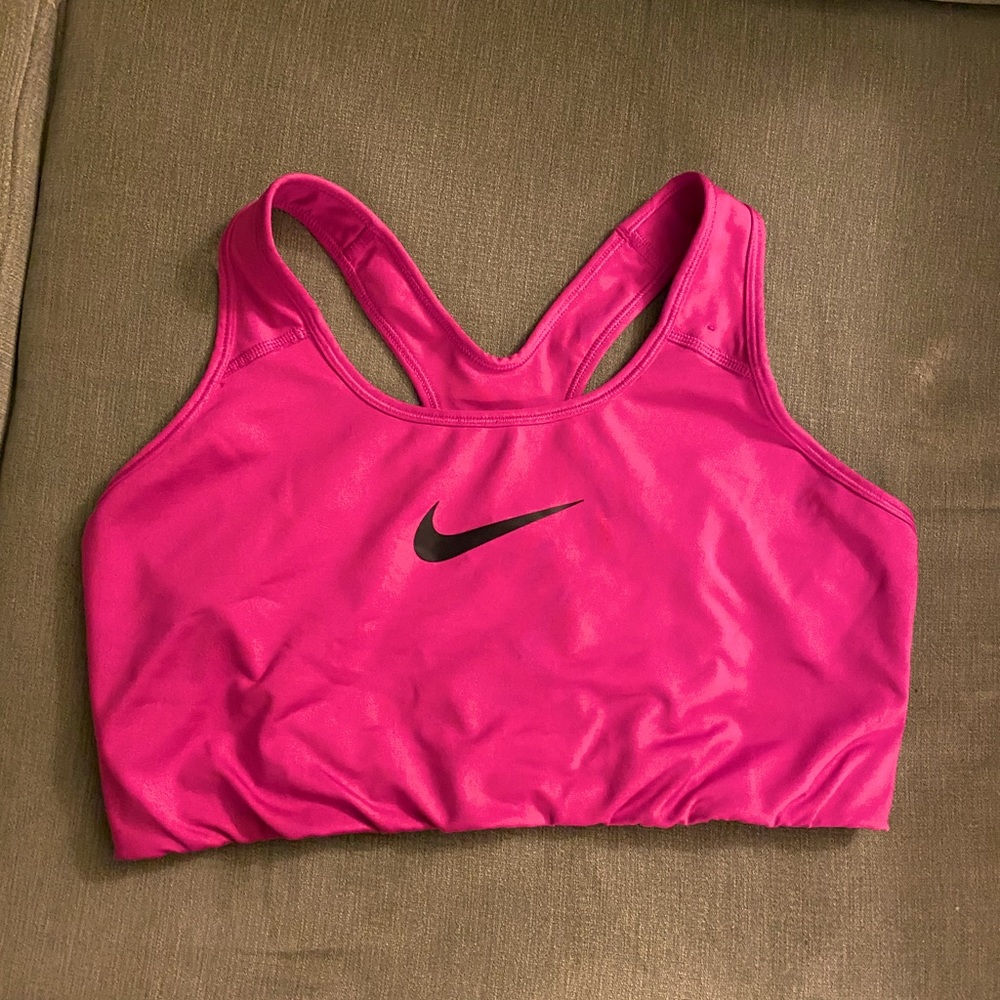 EUC NIKE Medium Support Sports Bra, Pink, 1X